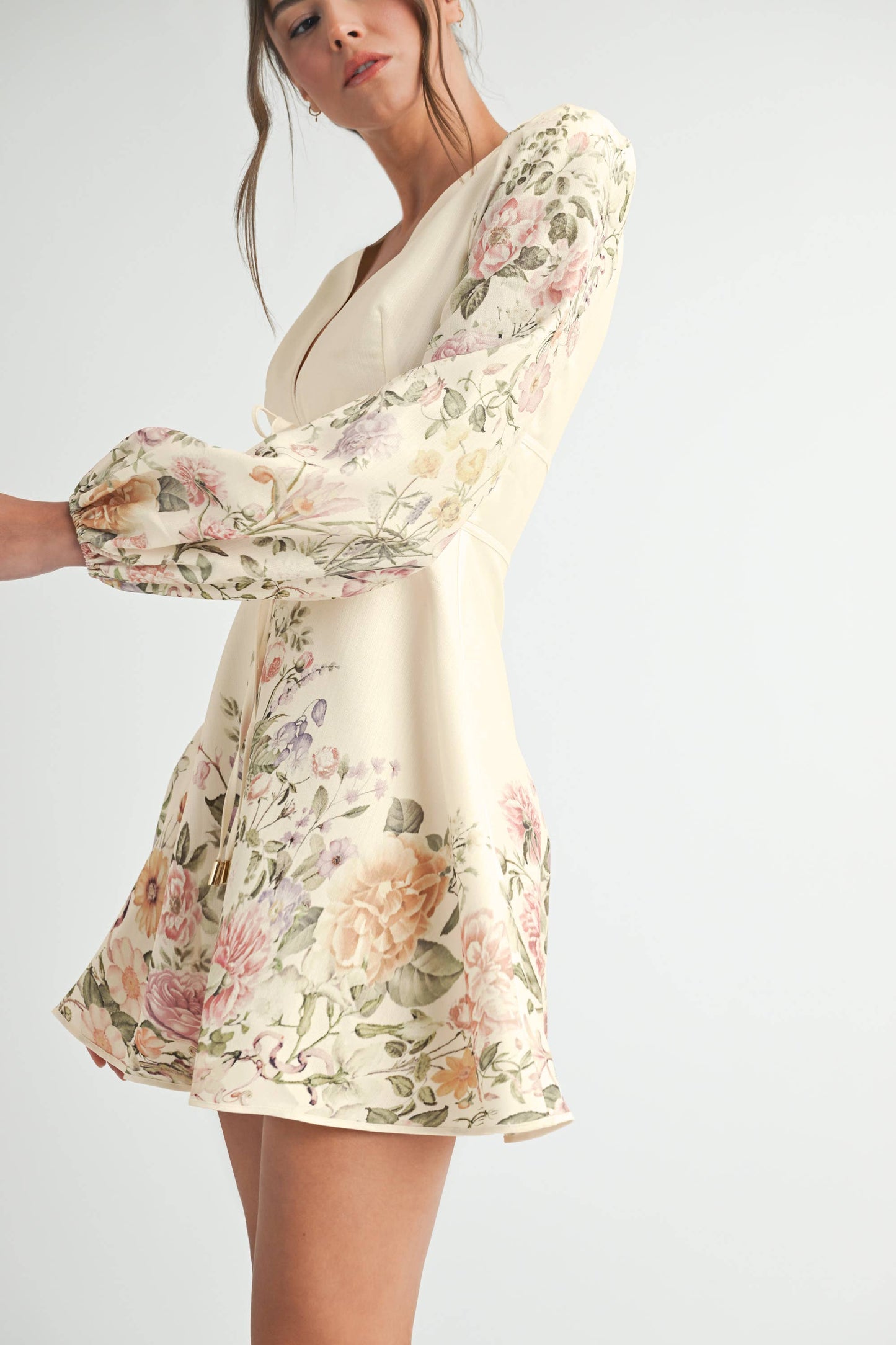 Lily Floral Long Sleeve Mini Dress
