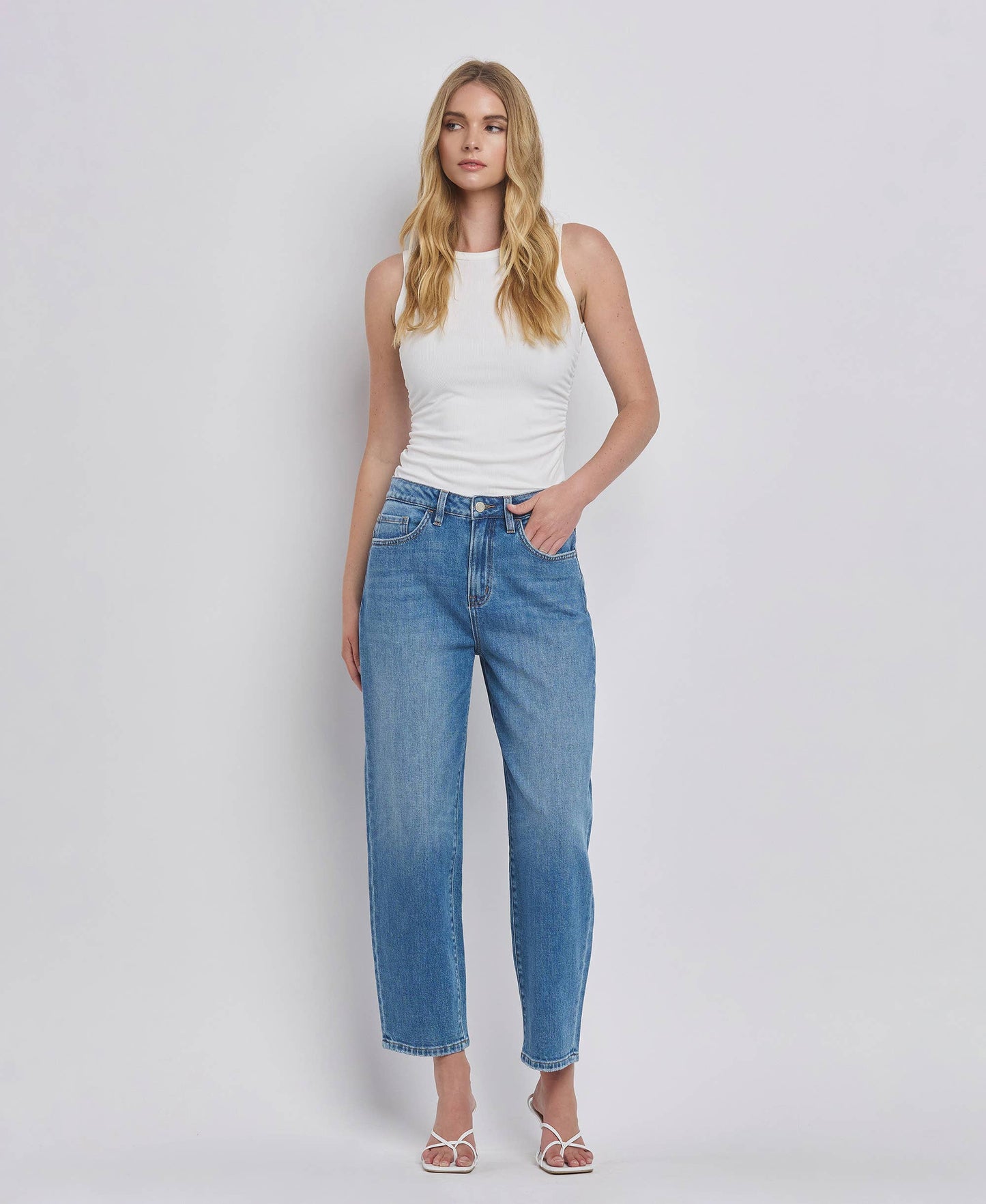 SUPER HIGH RISE BARREL LEG JEANS T6498 VERVET by FLYING MONKEY